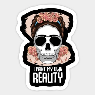 Frida Floral Skull Sticker